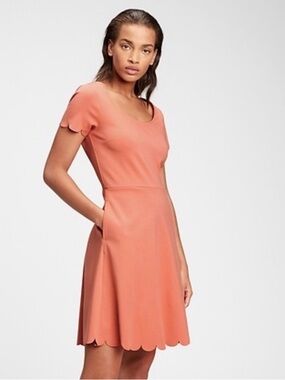NWT Gap Fit And Flare Ponte Dress Size 16 Sunburnt Orange